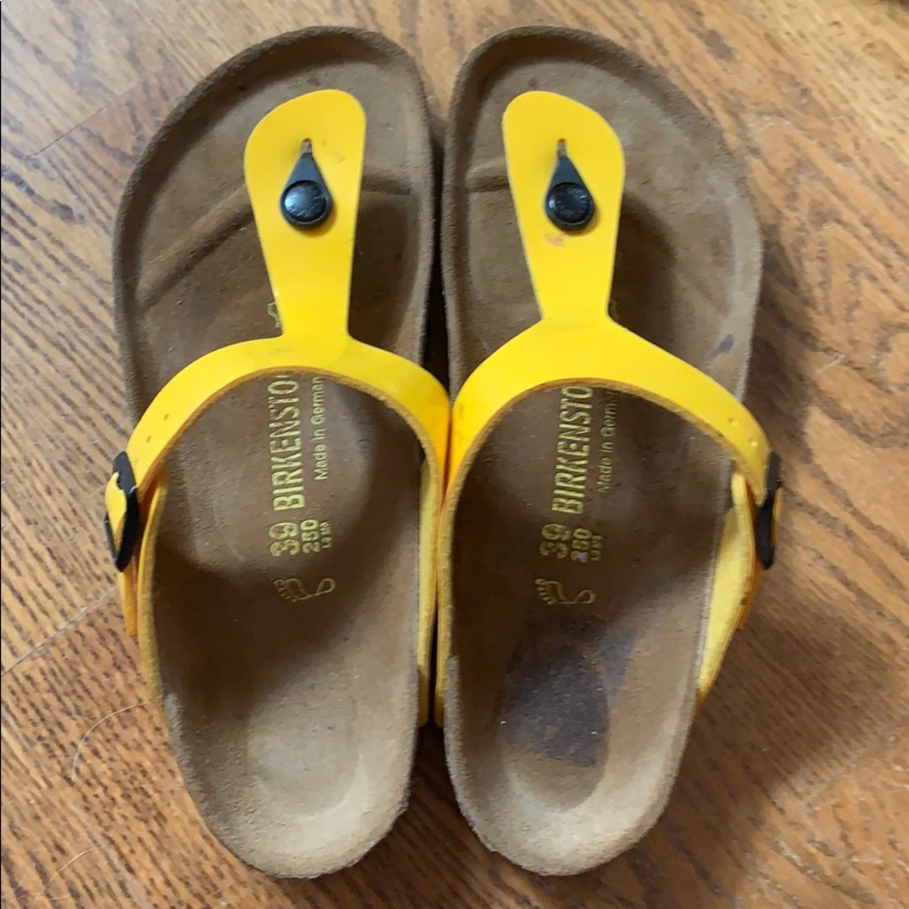 Yellow Birkenstock sandals